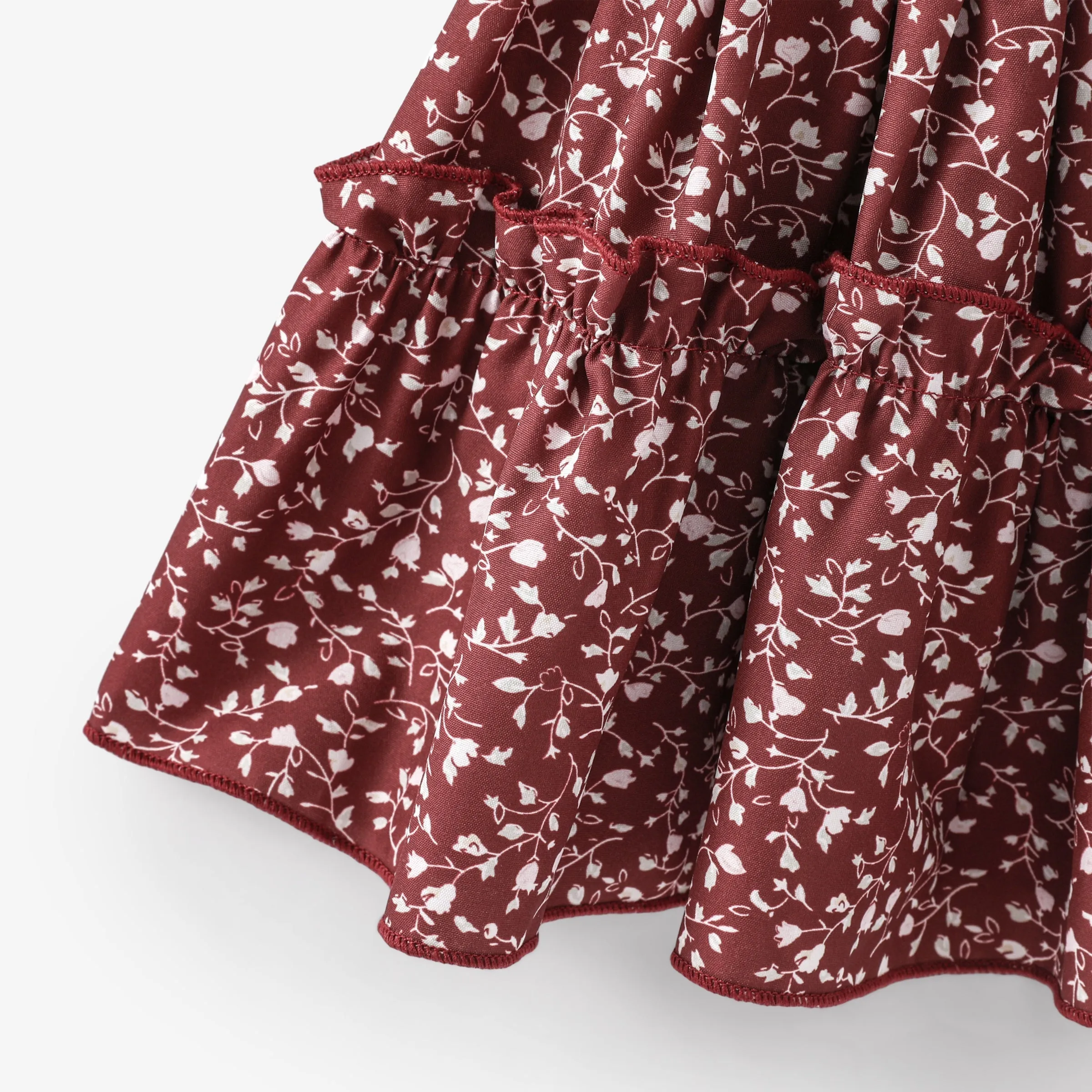 2pcs Toddler Girl Trendy Floral Print Tee and Layered Skirt Set