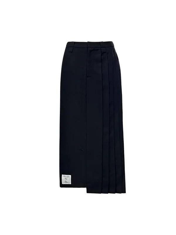 Asymmetric Pleated Skirt