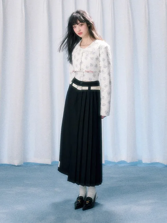 Asymmetric Pleated Skirt
