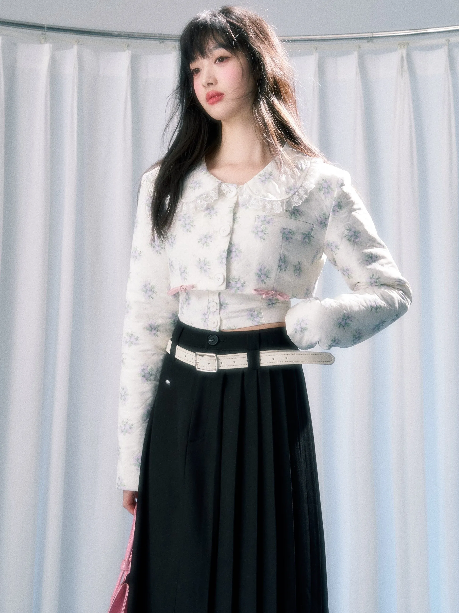 Asymmetric Pleated Skirt