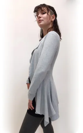 Bamboo Panel Cardigan Jacket Light Grey - Small
