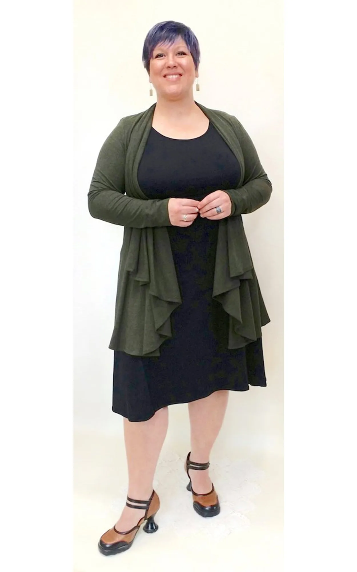 Bamboo Princess Wrap Cardigan Heather Forest Green - XL