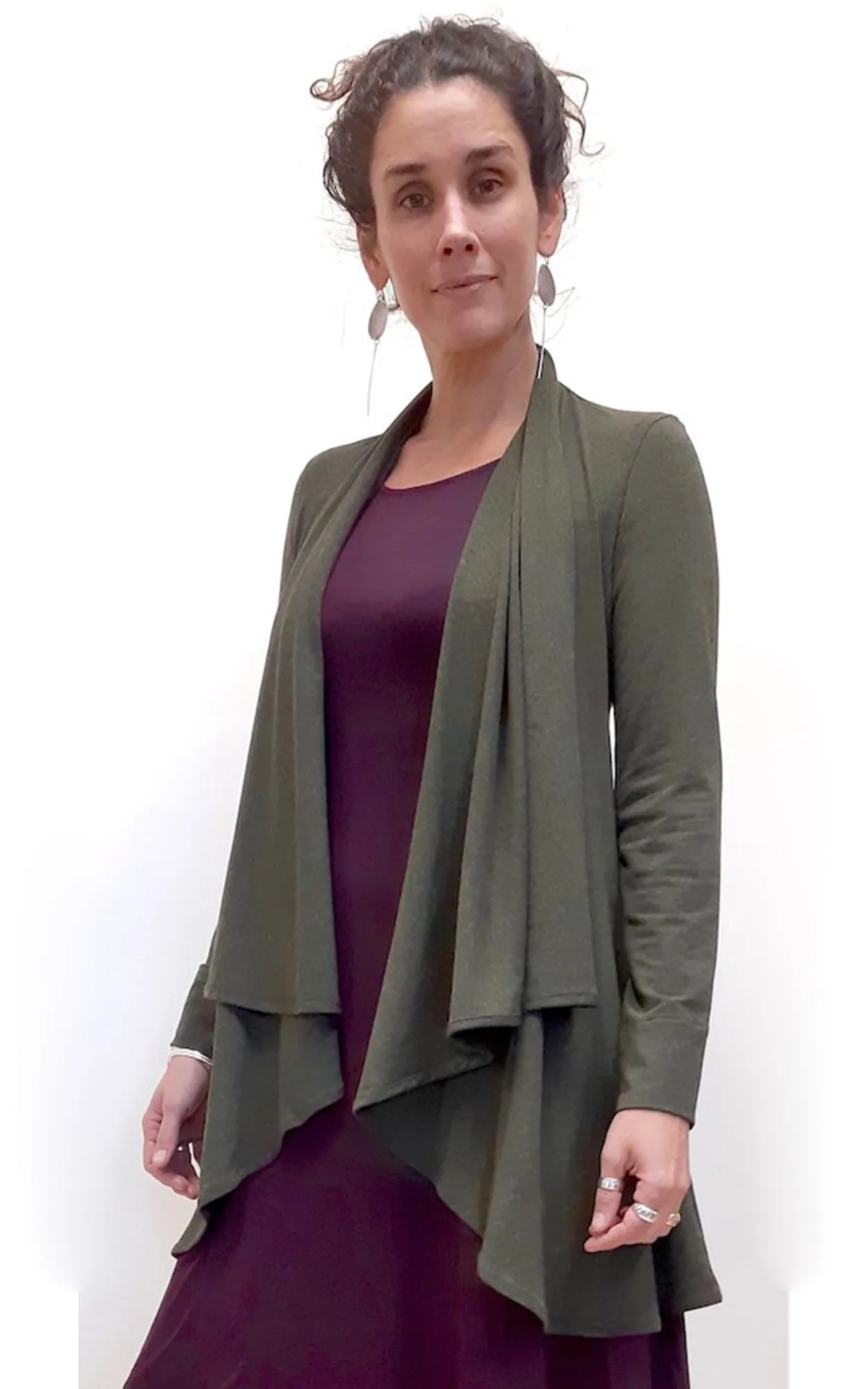 Bamboo Princess Wrap Cardigan Heather Forest Green - XL