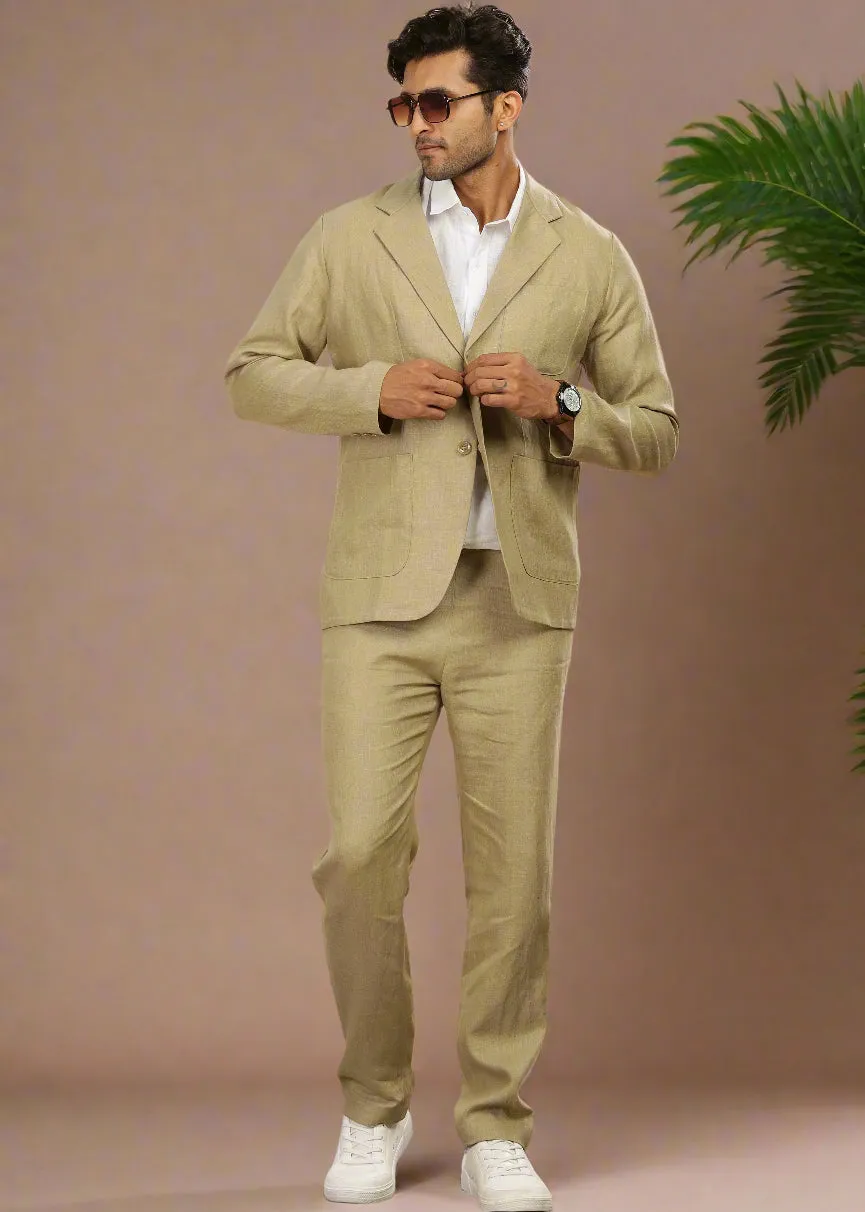 Bond - Classic Pure Linen Jacket - Sage Green