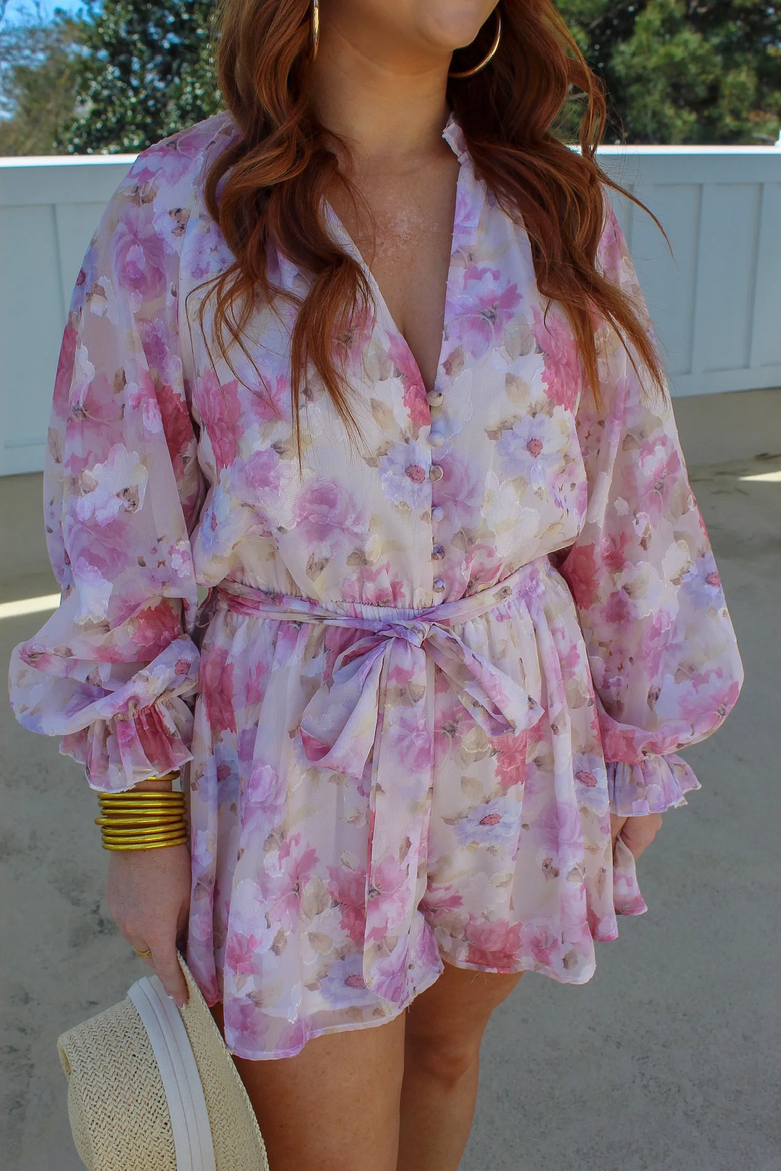 Camille Floral Chiffon Romper