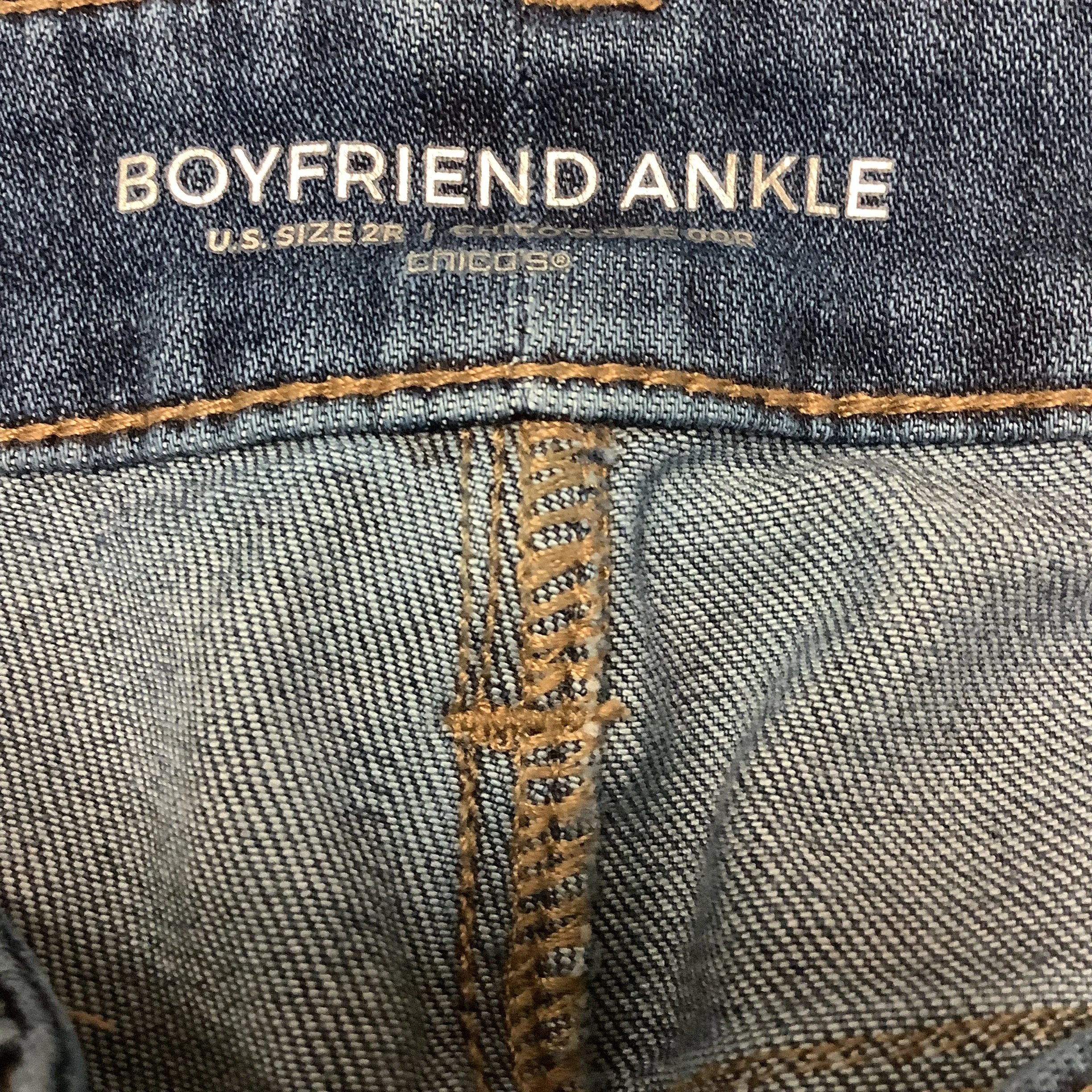 Chico's Women's Pant Blue Jeans Boyfriend Ankle Size: XS
