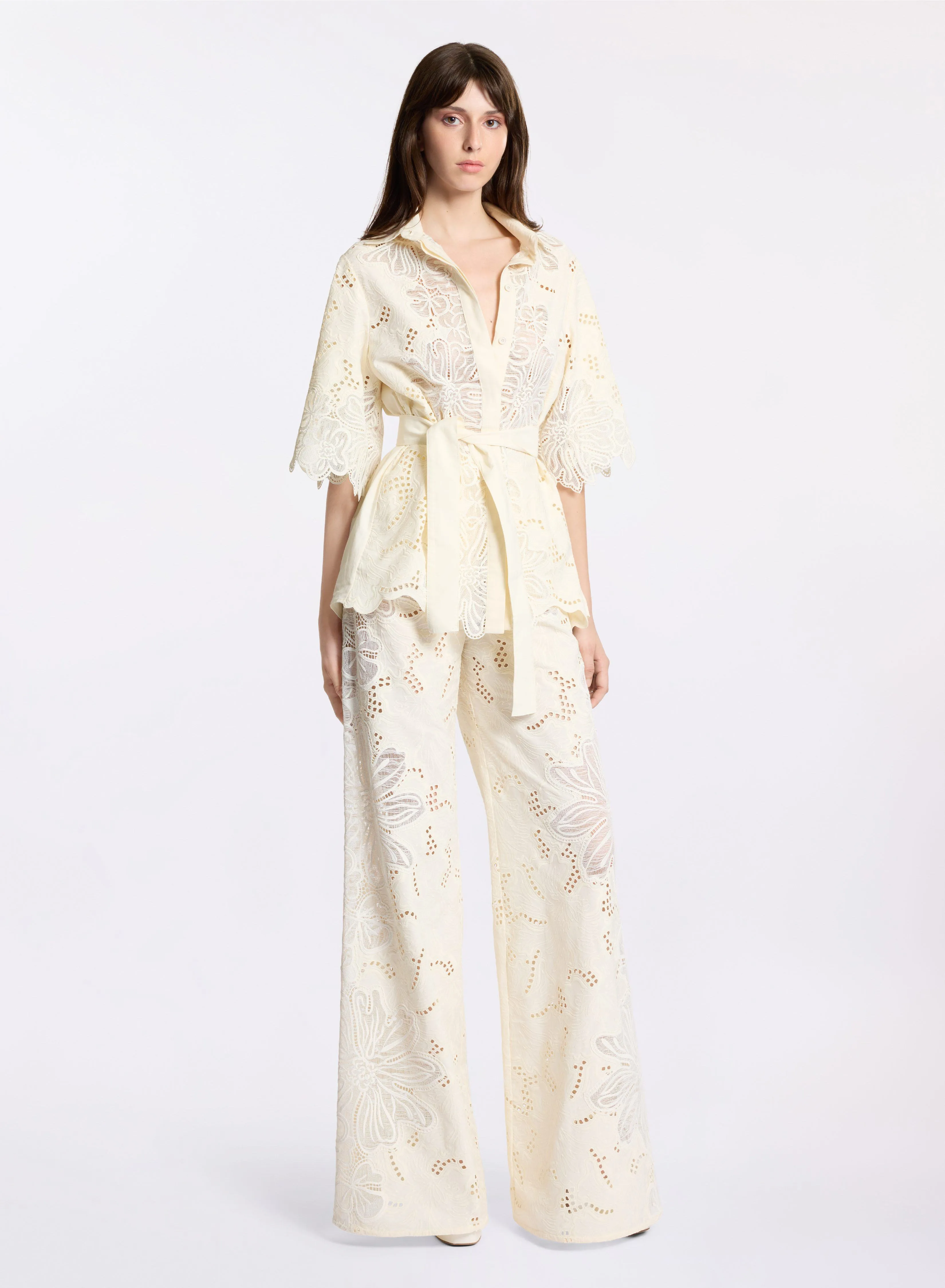 Cotton Embroidered Pants