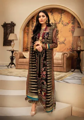 Elegant Pakistani Maxi Dress in Black Shade #PF452