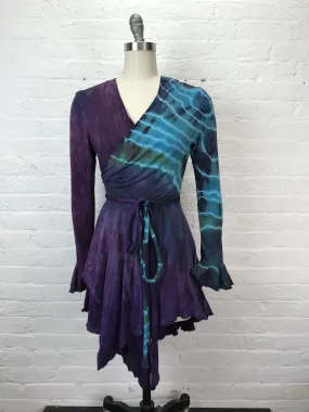 Flamenco Wrap Tuxedo Jacket in Turkish Blue Geode