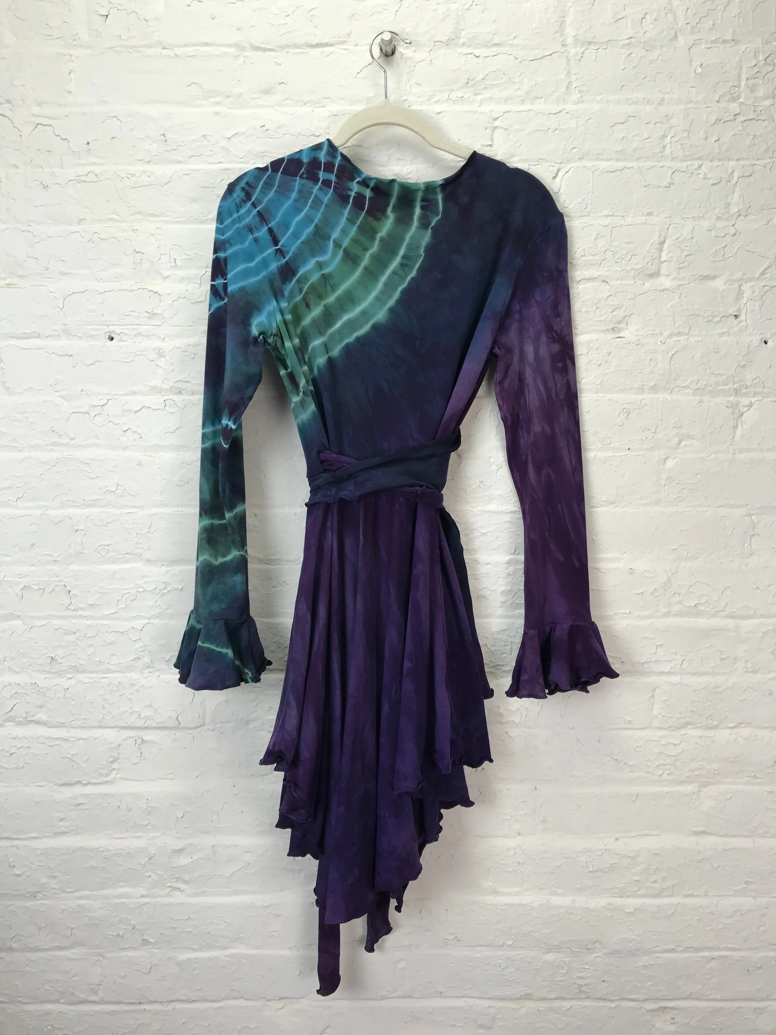Flamenco Wrap Tuxedo Jacket in Turkish Blue Geode