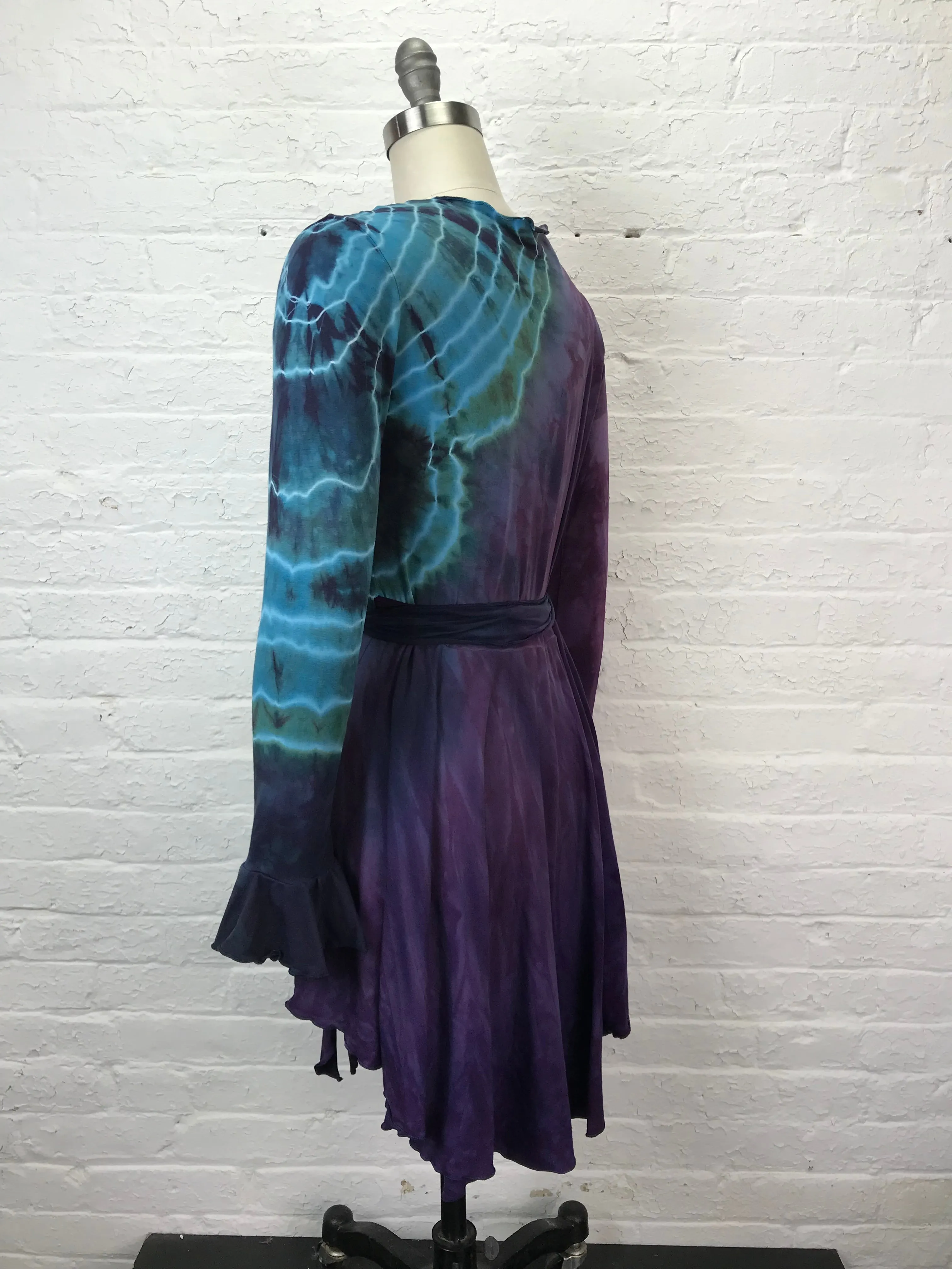 Flamenco Wrap Tuxedo Jacket in Turkish Blue Geode