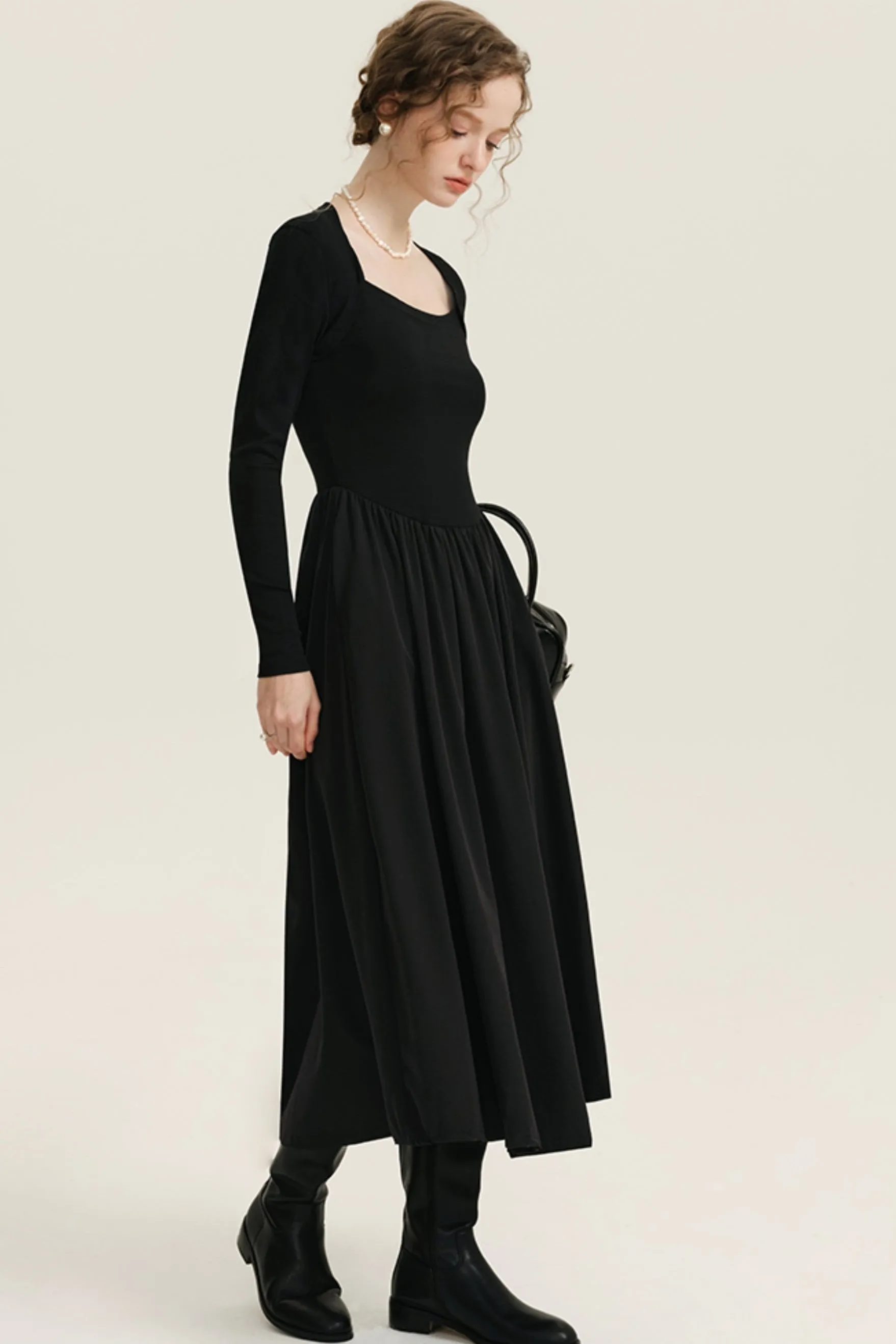 French Hepburn Style Knit Dress