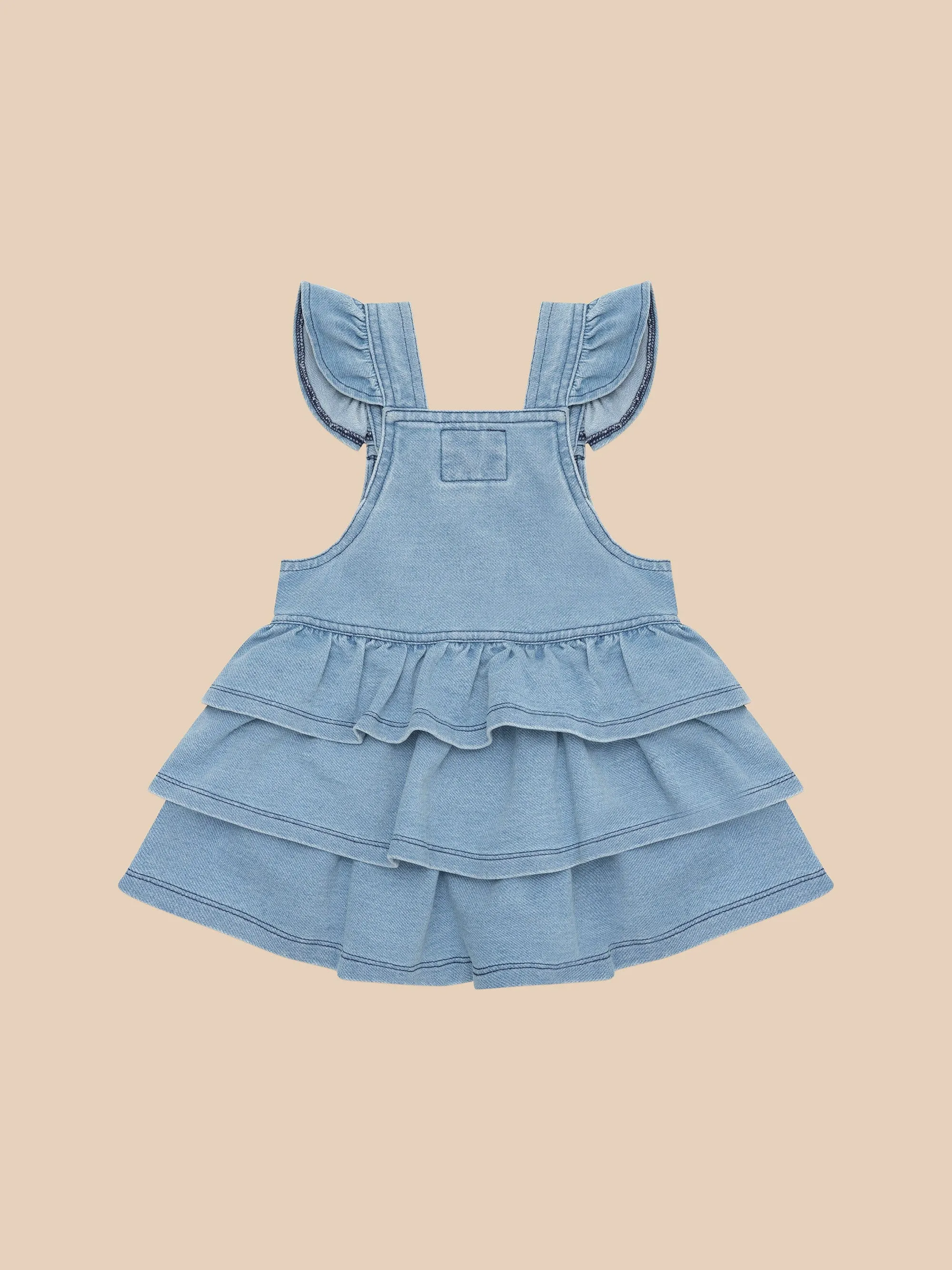 Huxbaby HUXBEAR KNIT DENIM FRILL PINAFORE