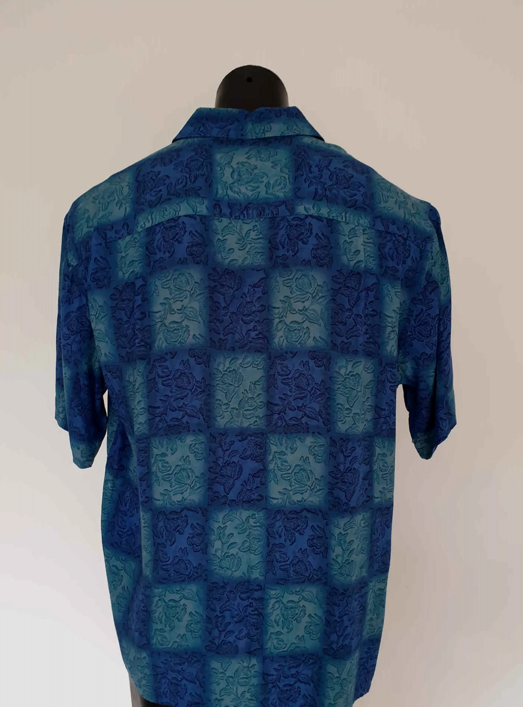 Italian Blue Rayon Shirt by Caserini - L