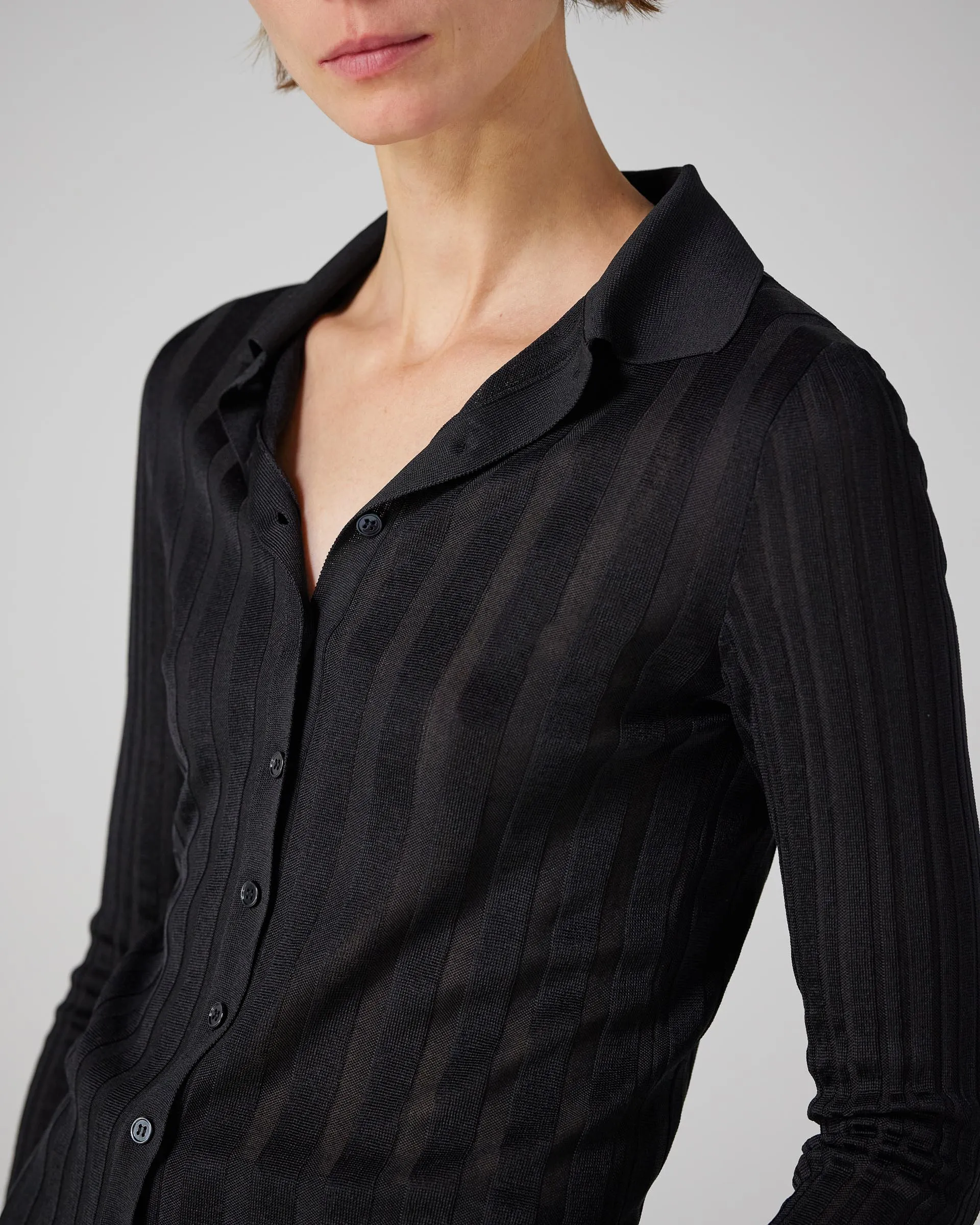 Lily Top in Silk, Black