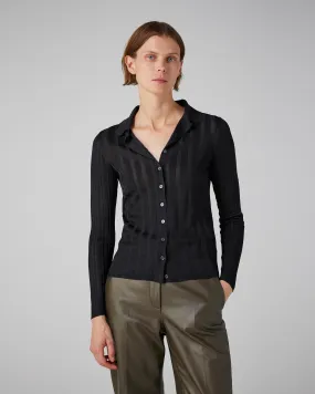 Lily Top in Silk, Black