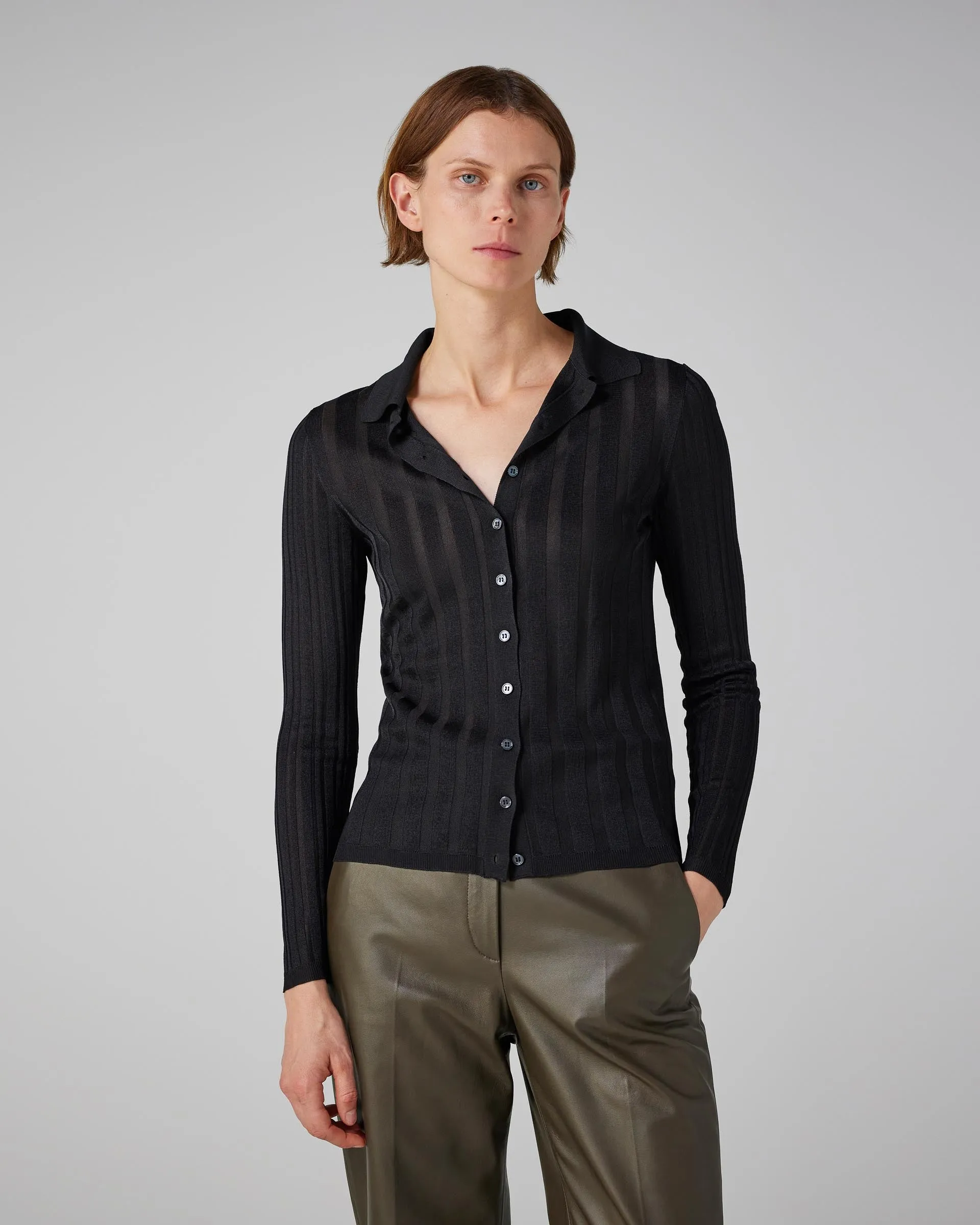 Lily Top in Silk, Black