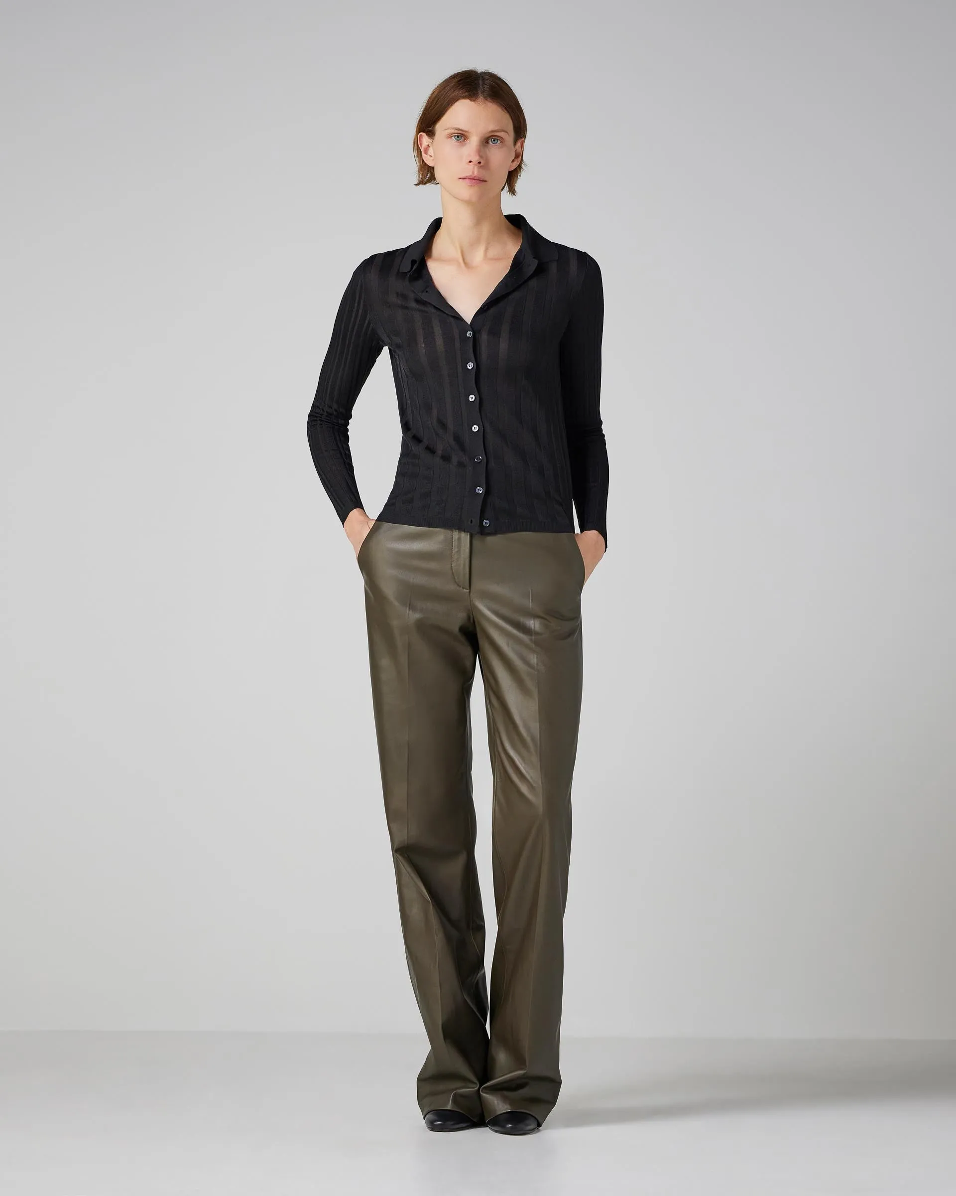 Lily Top in Silk, Black