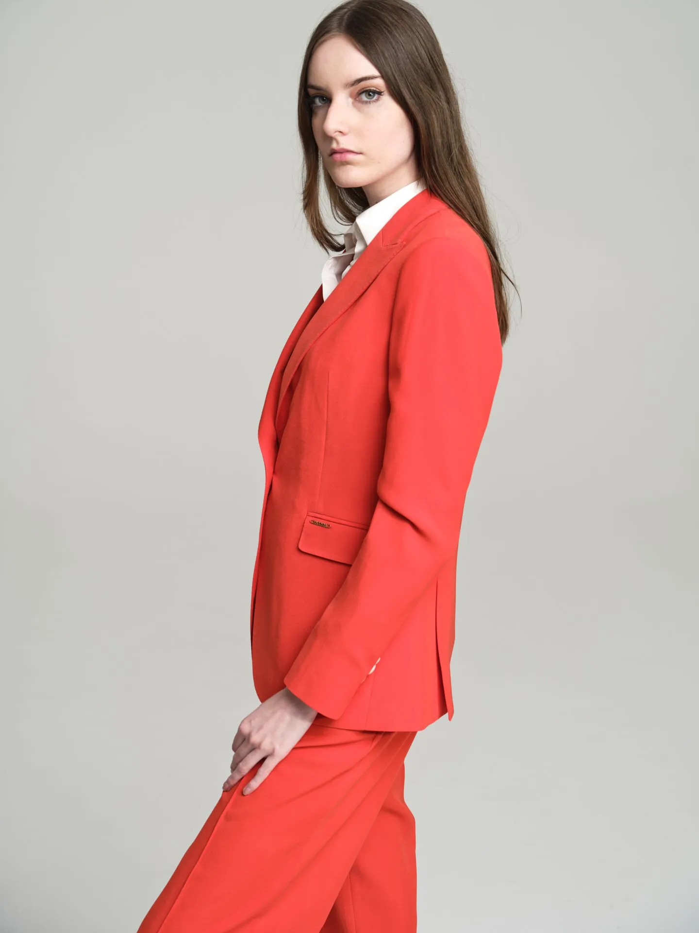 Loose fit single-breasted blazer