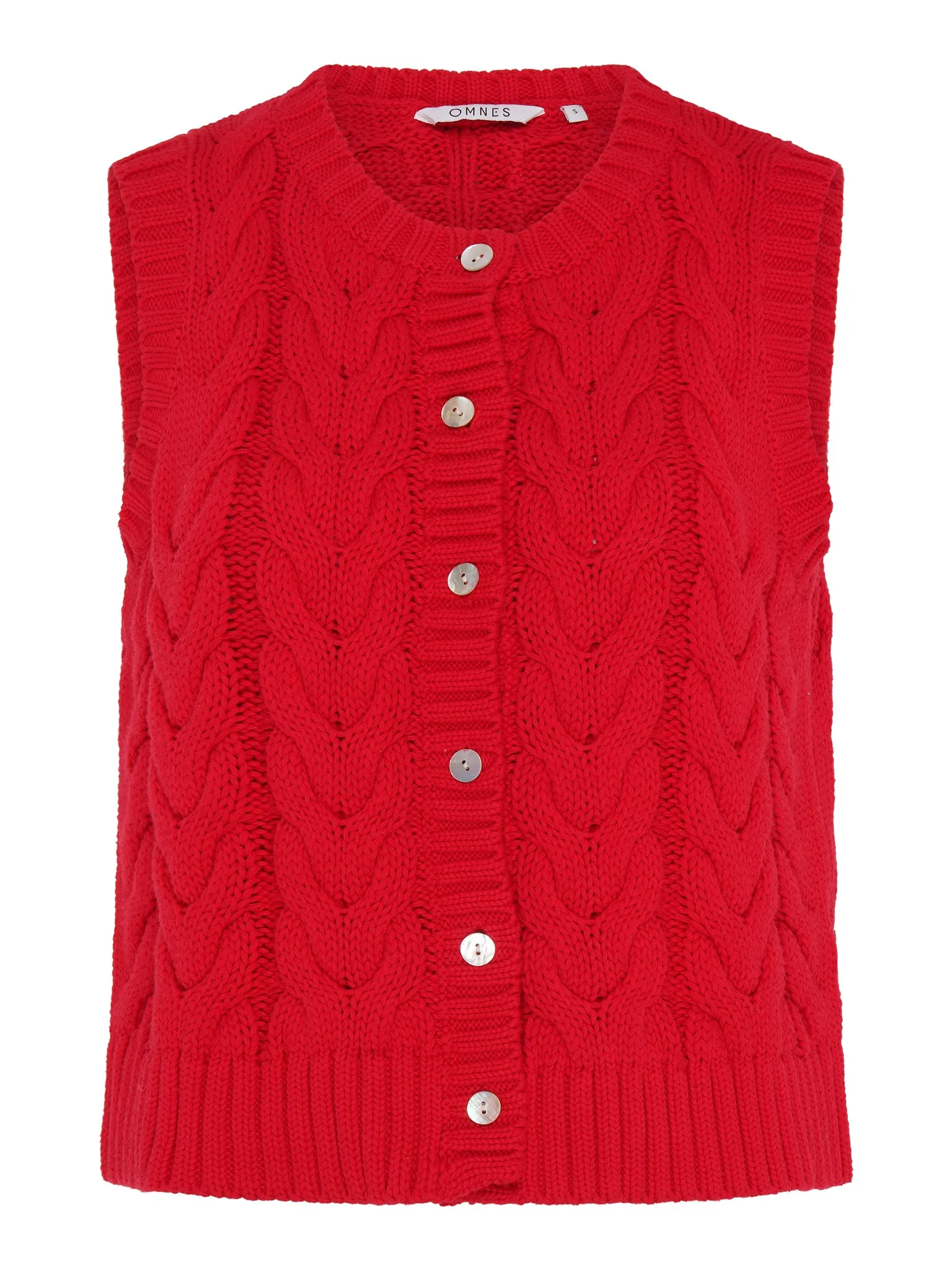 Matilda Cable Knitted Vest in Red