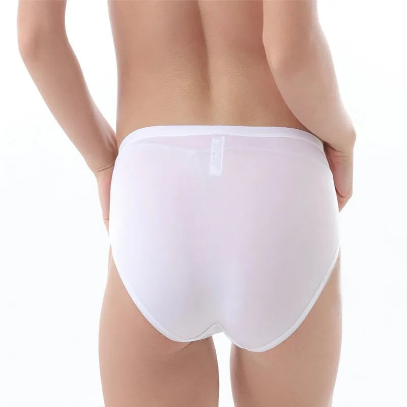 Middle-Waist Women's White Brief