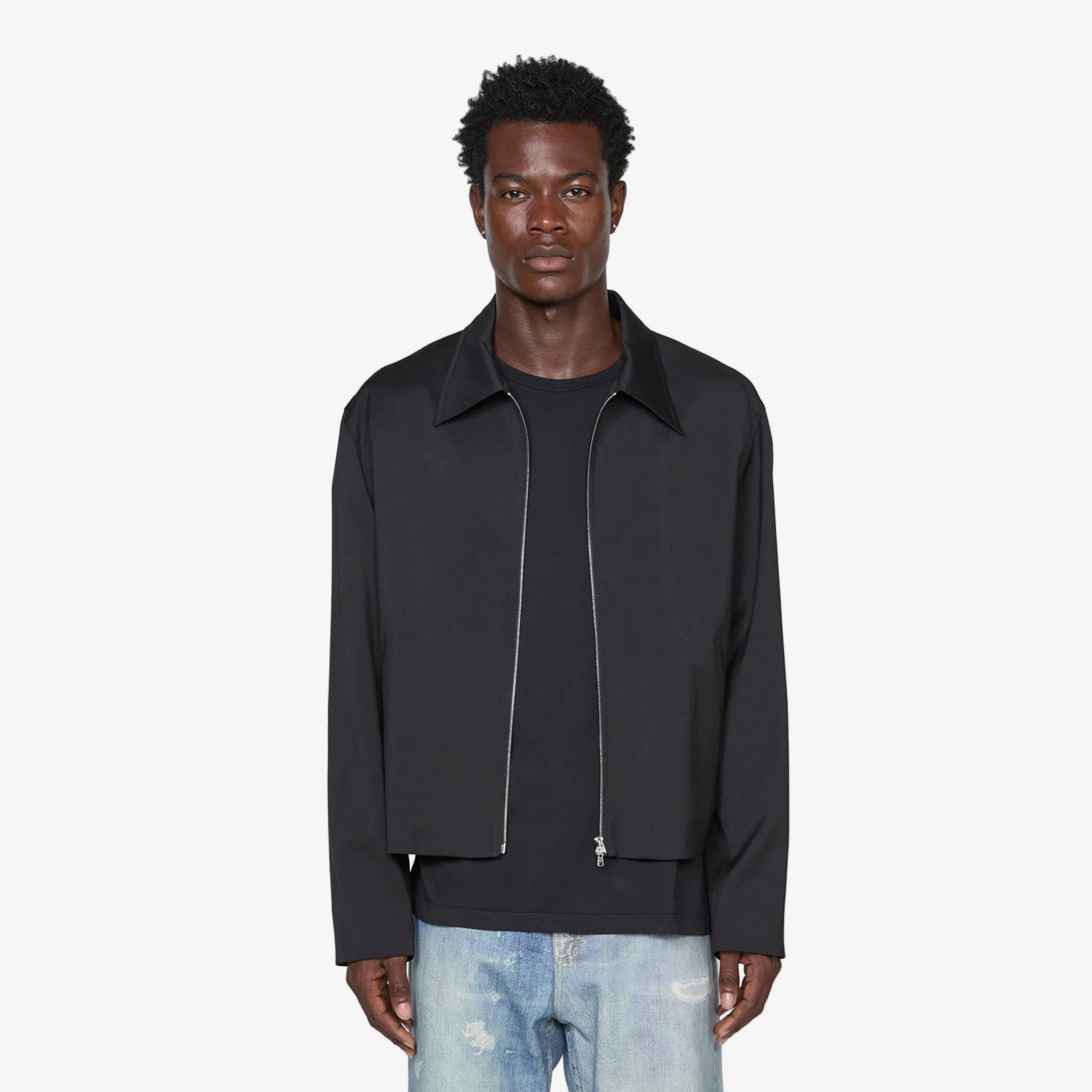 Mini Jacket Black Worsted Wool