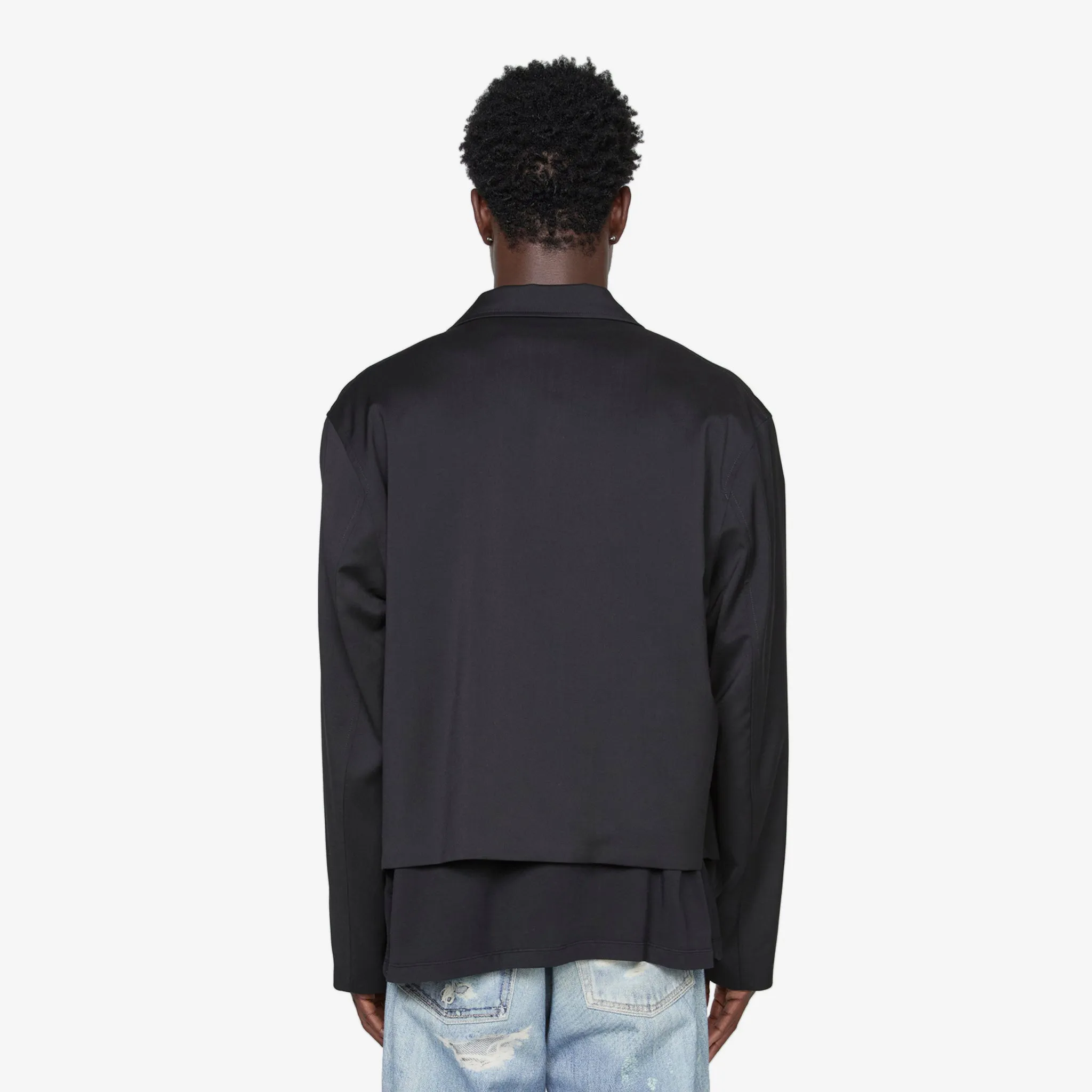 Mini Jacket Black Worsted Wool