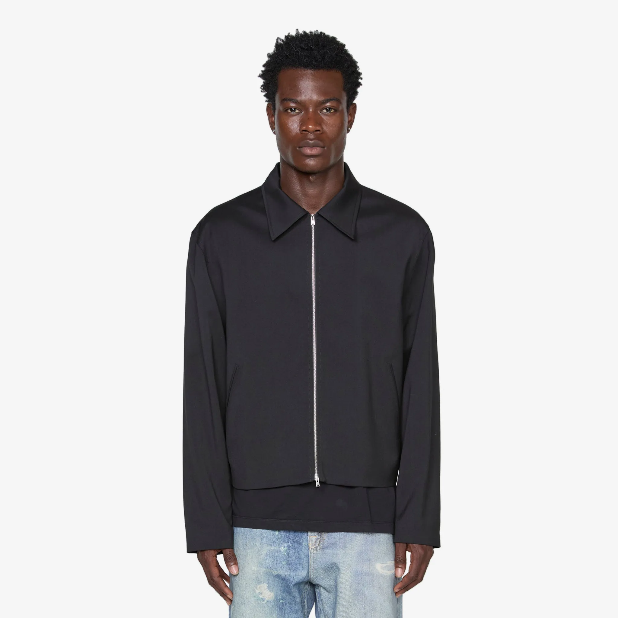 Mini Jacket Black Worsted Wool