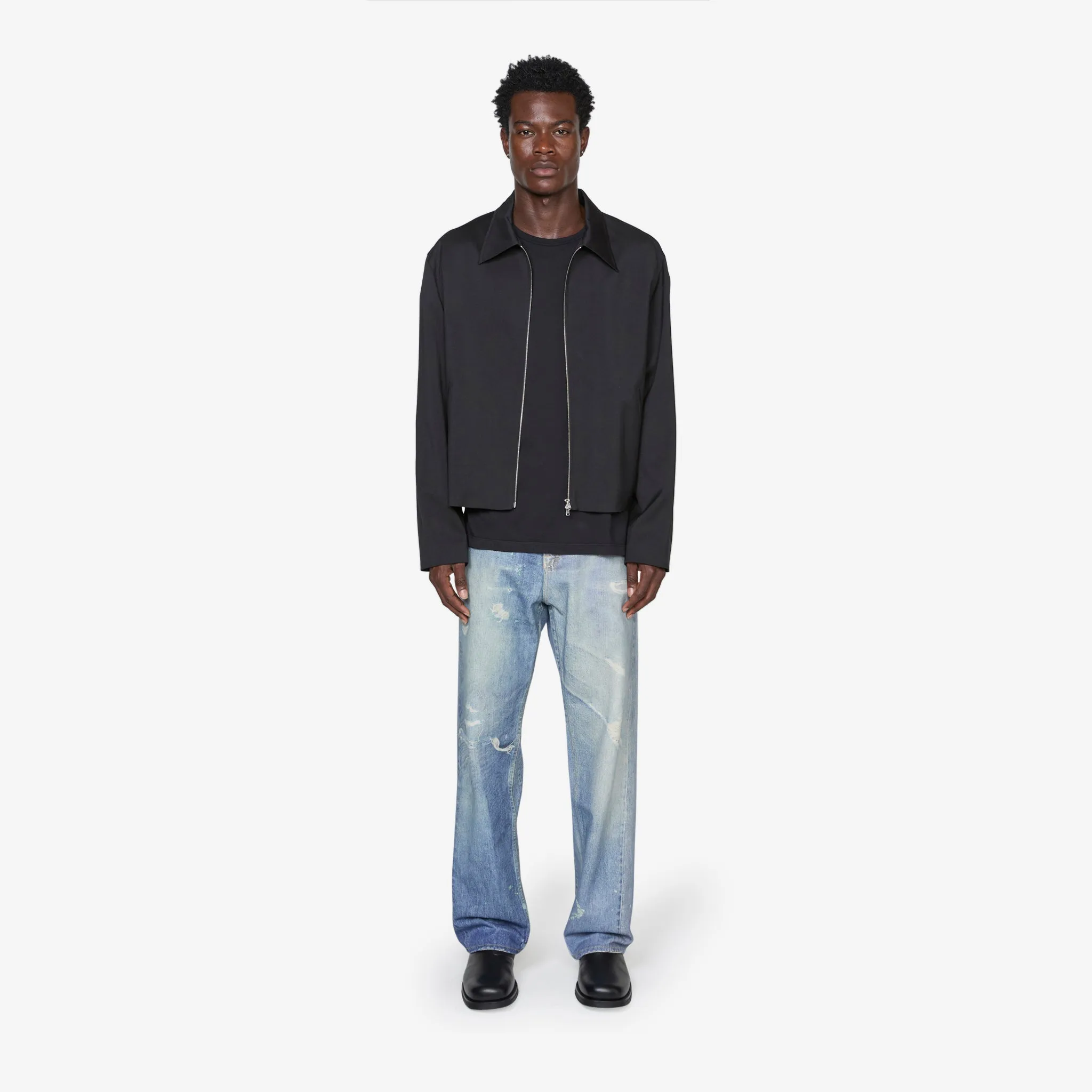 Mini Jacket Black Worsted Wool
