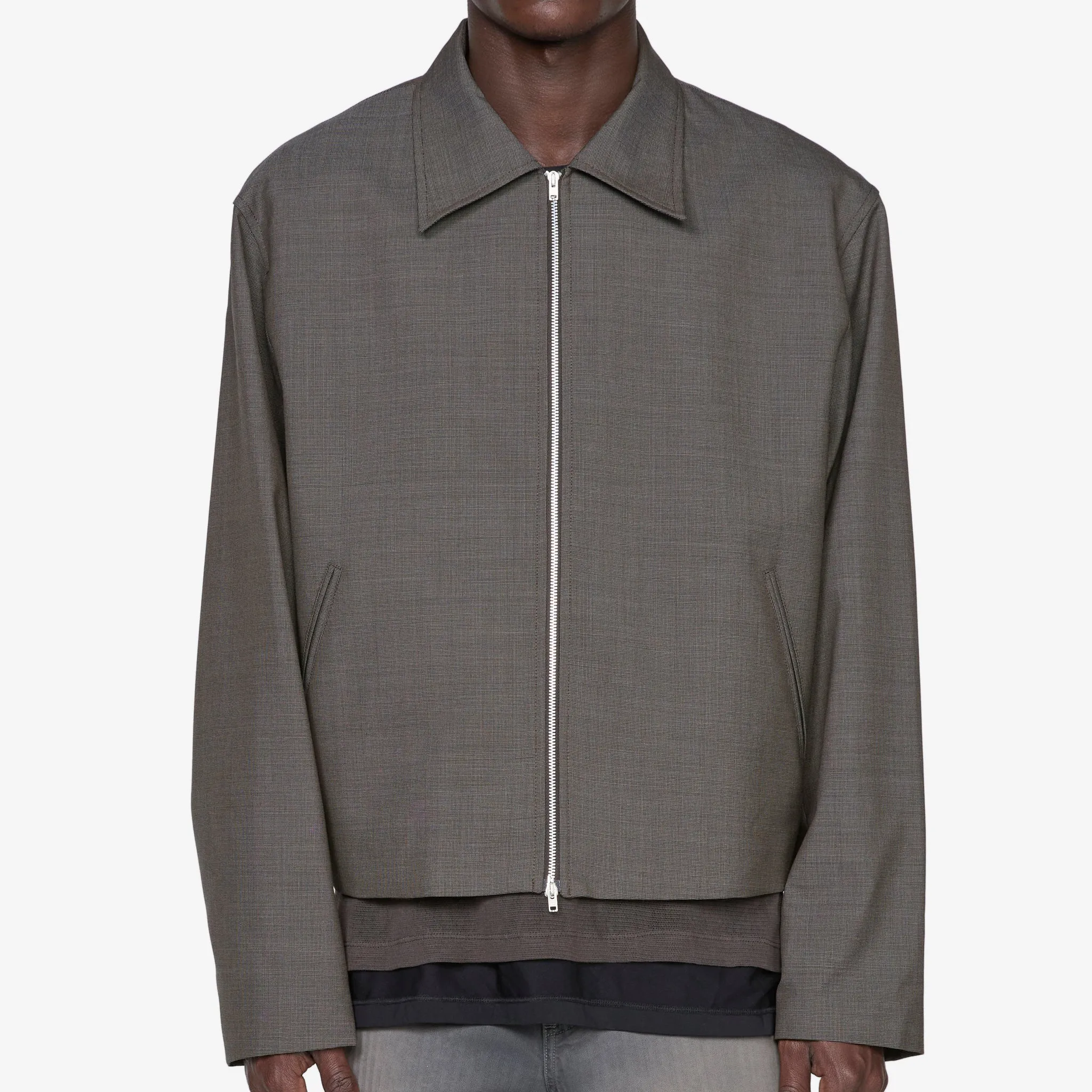Mini Jacket Grey Atom Check Wool