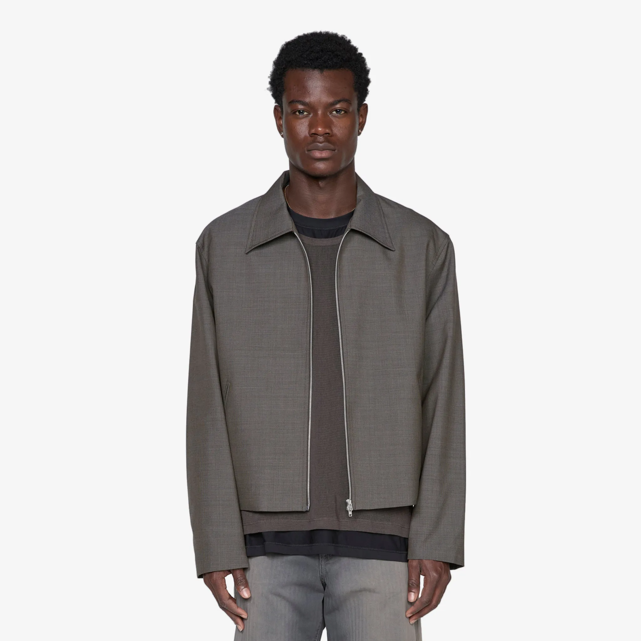 Mini Jacket Grey Atom Check Wool