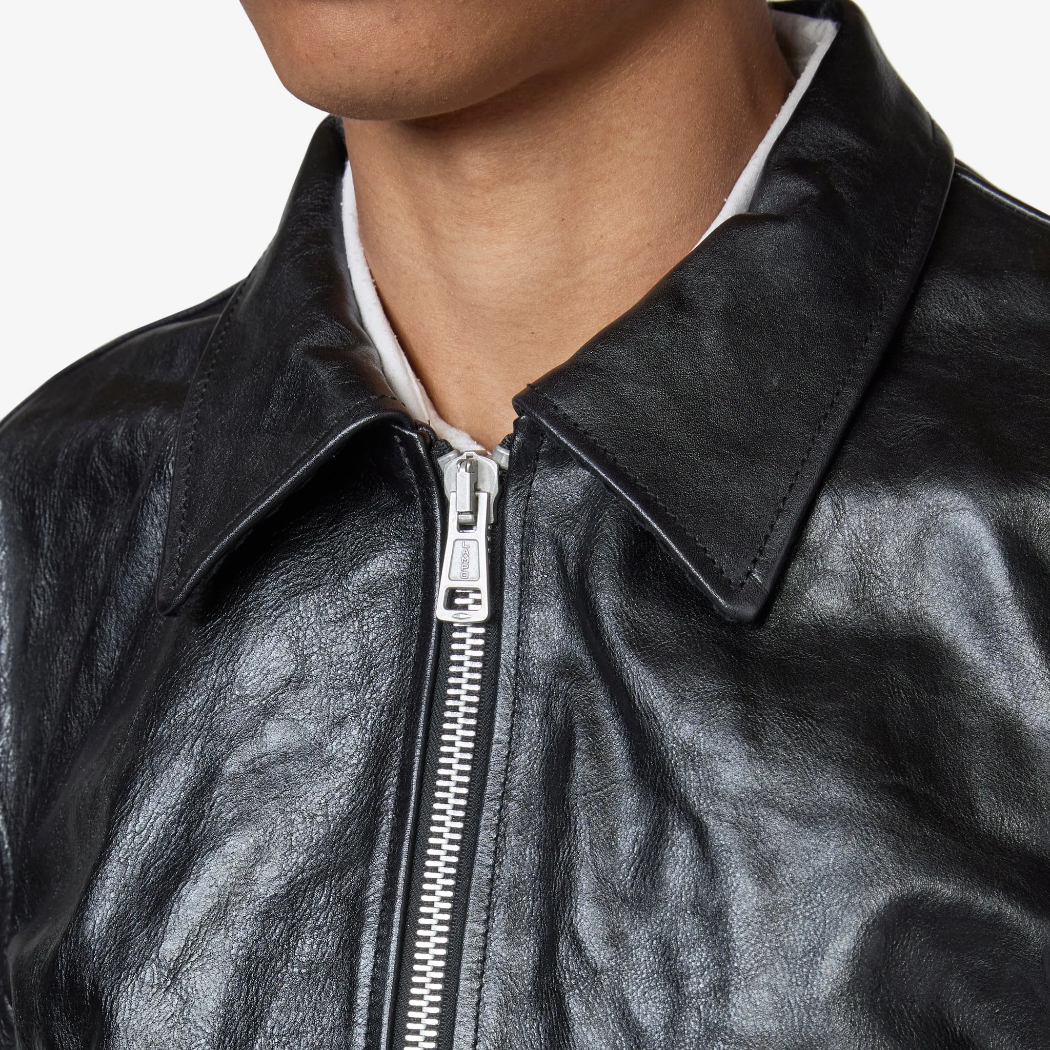 Mini Jacket Top Dyed Black Leather
