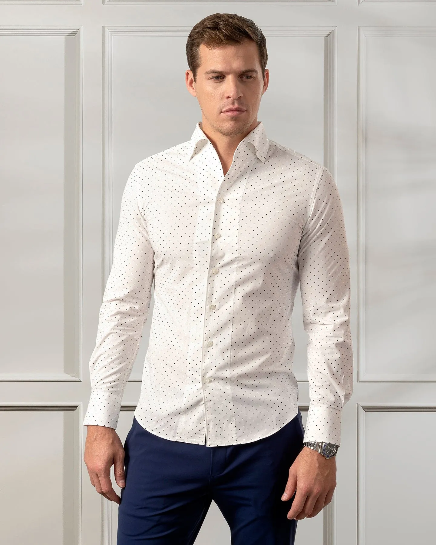 Napoli Bamboo One Piece Micro Dot Shirt ORIGINAL SLIM/REG FIT