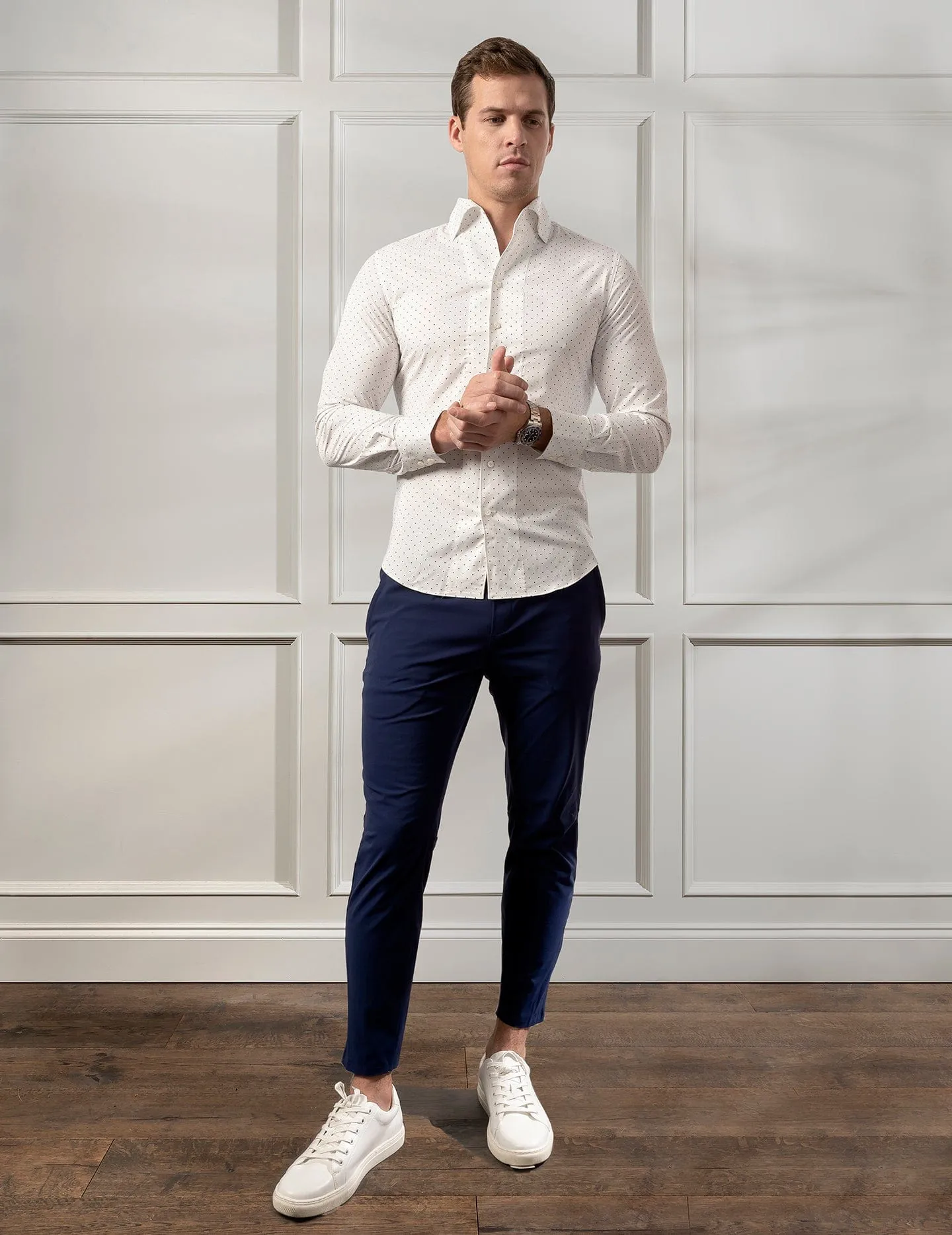 Napoli Bamboo One Piece Micro Dot Shirt ORIGINAL SLIM/REG FIT