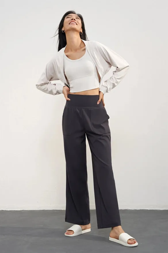Omniflex Knitted Crop Cardigan Top Jacket  Eggshell
