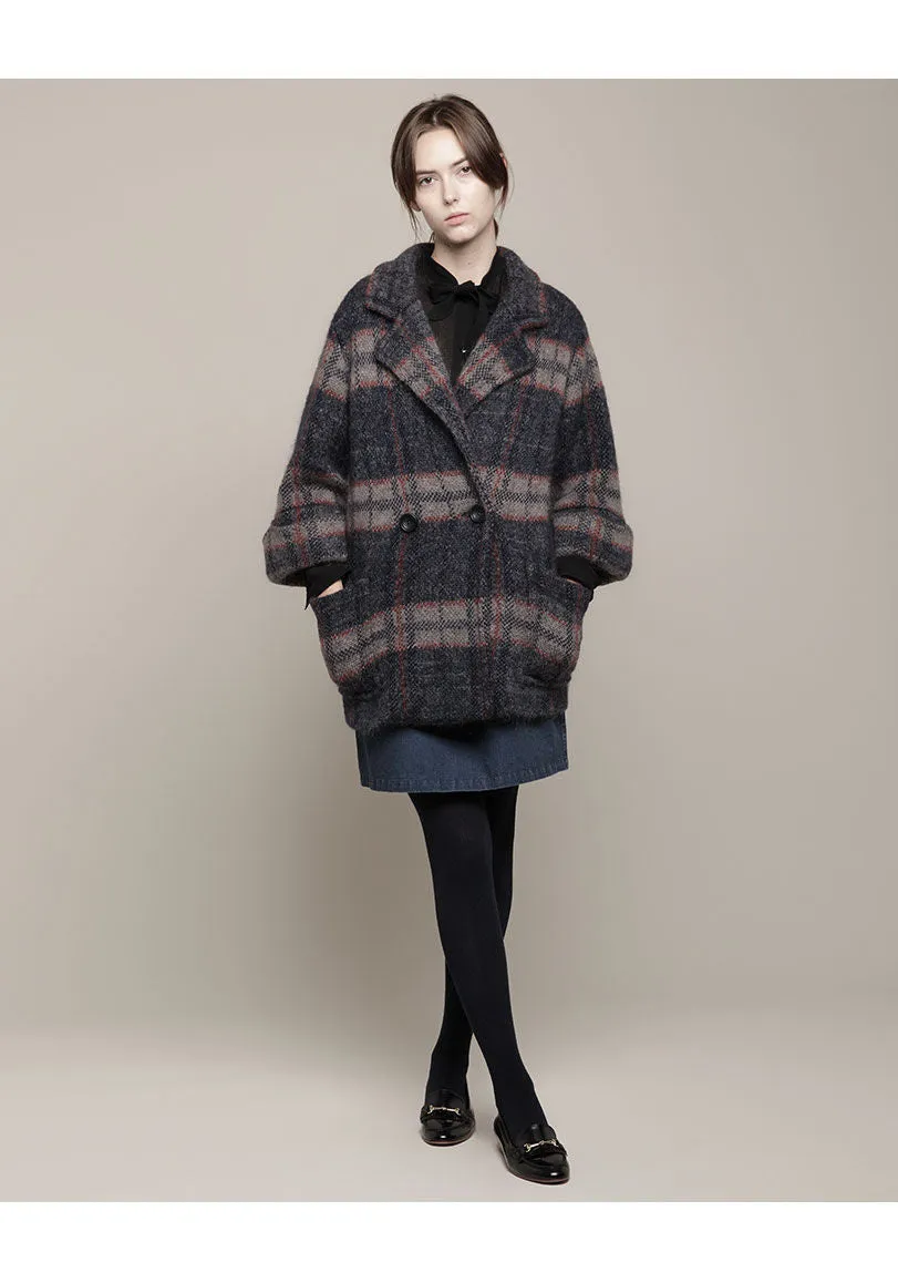 Plaid Knit Jacket