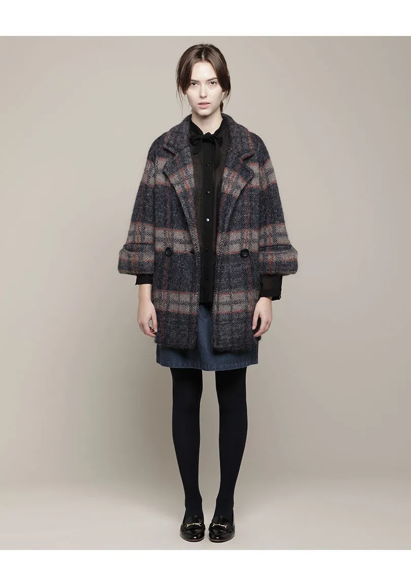 Plaid Knit Jacket