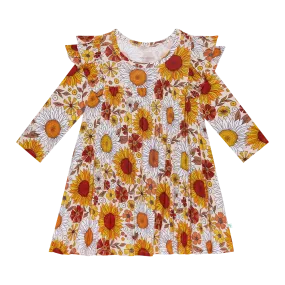 Posh Peanut Goldie 3/4 Sleeve Flutter Dress