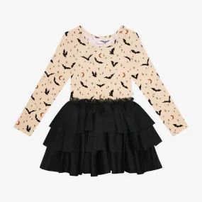 Posh Peanut Spooky Bats Long Sleeve Tulle Dress