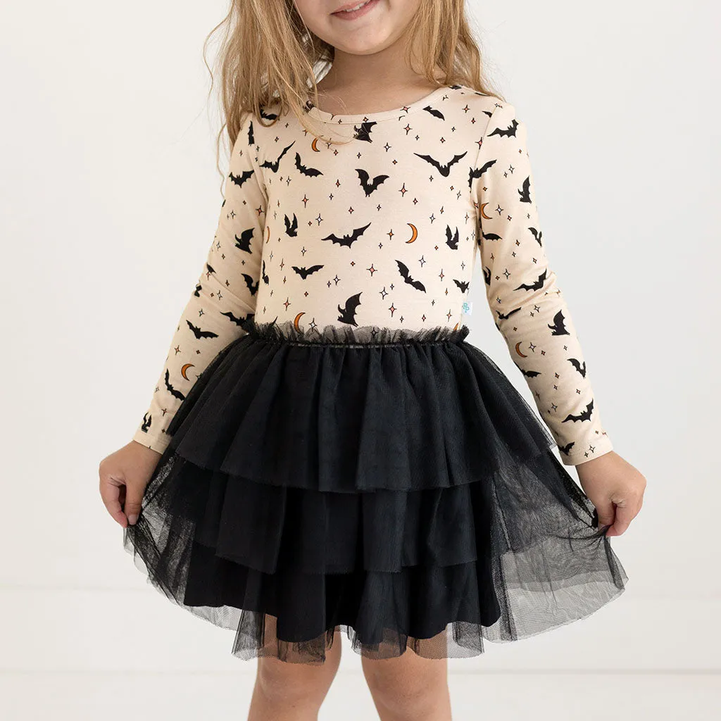 Posh Peanut Spooky Bats Long Sleeve Tulle Dress