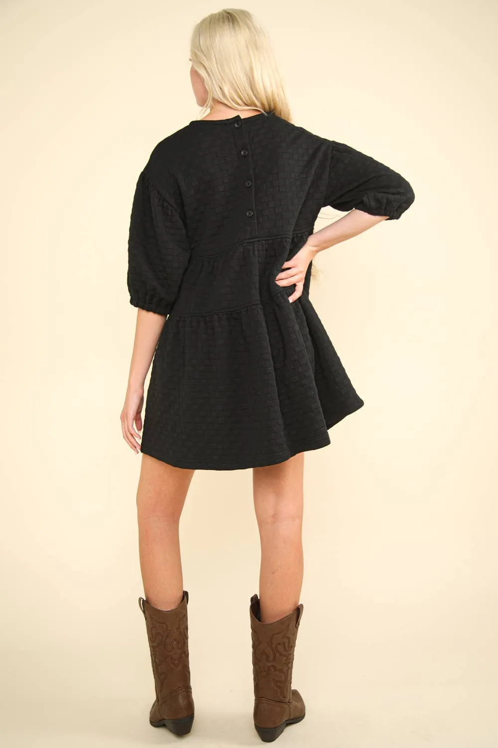 Quilted Black Mini Dress
