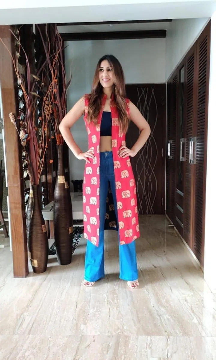Red and Navy Blue Elephant Four Piece Set