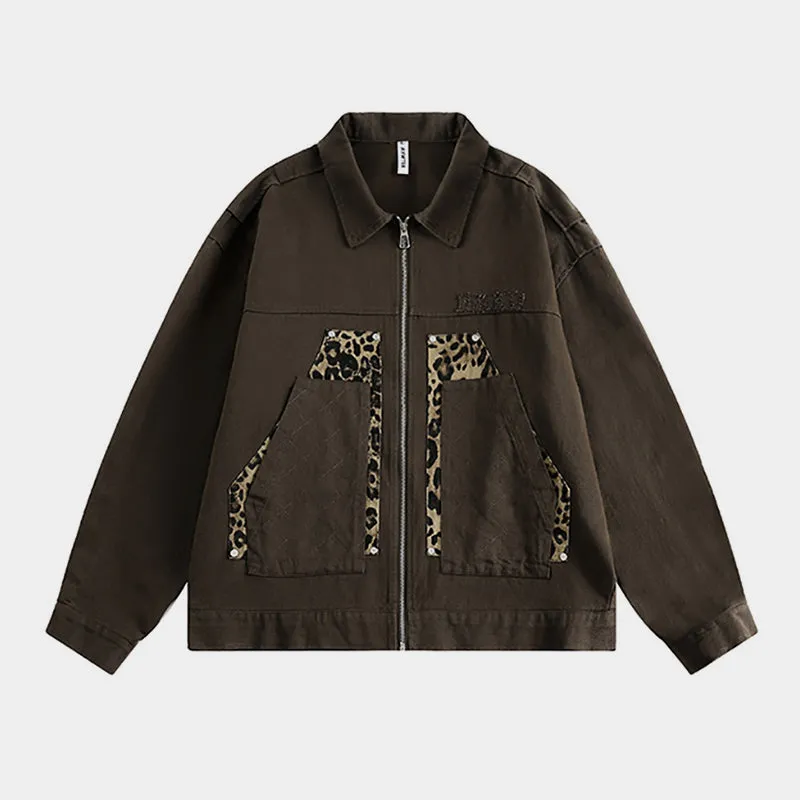 Rogue Safari | Oversized Leopard Print Denim Jacket