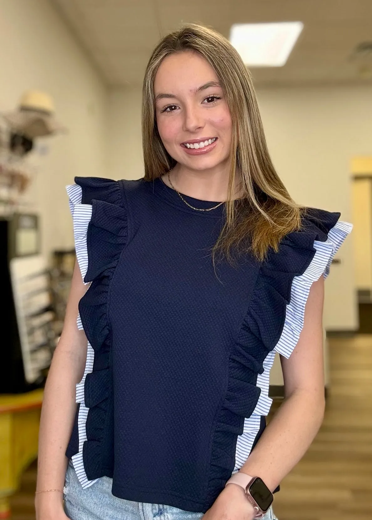 Ruffle Detail Knit Top