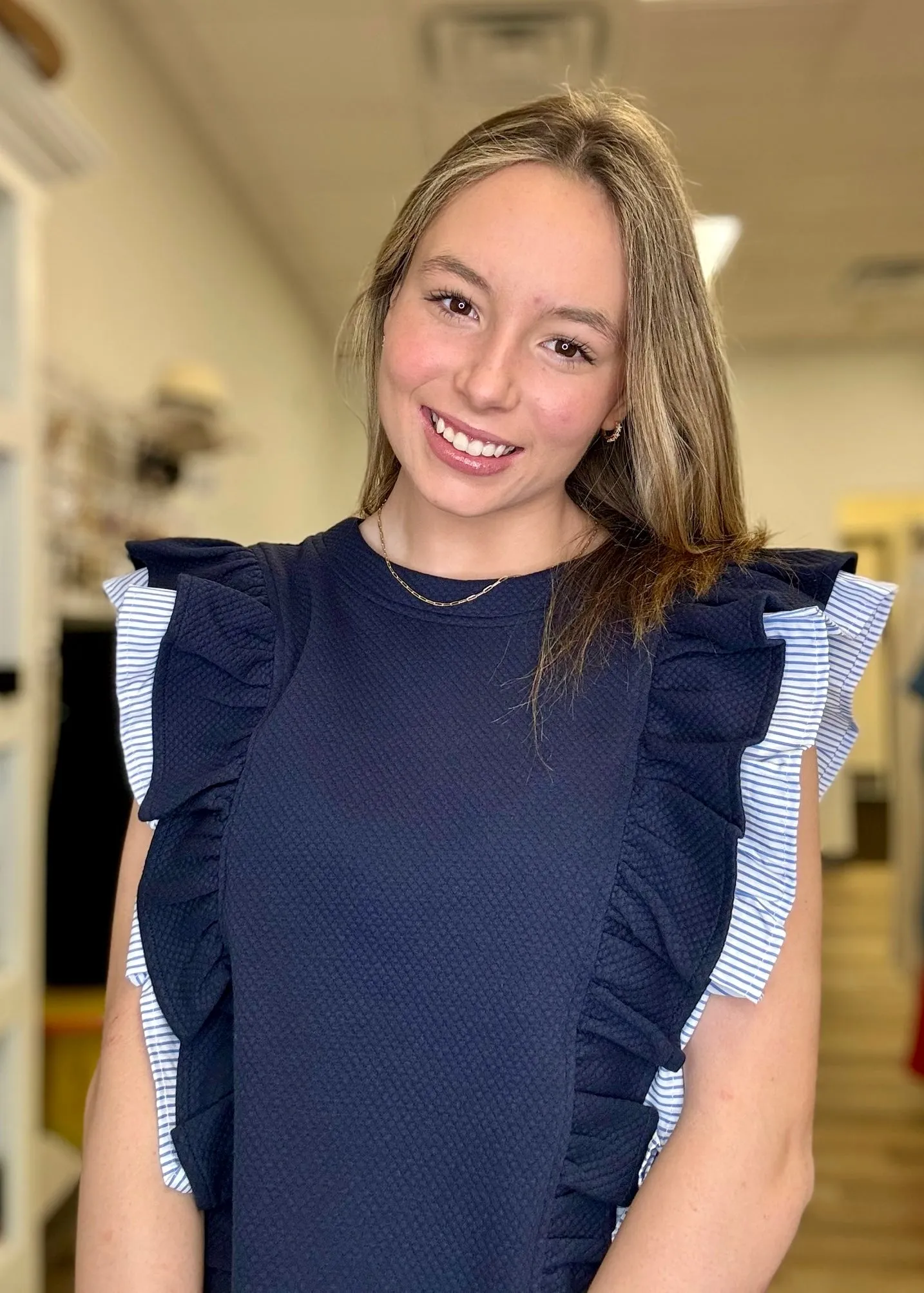Ruffle Detail Knit Top