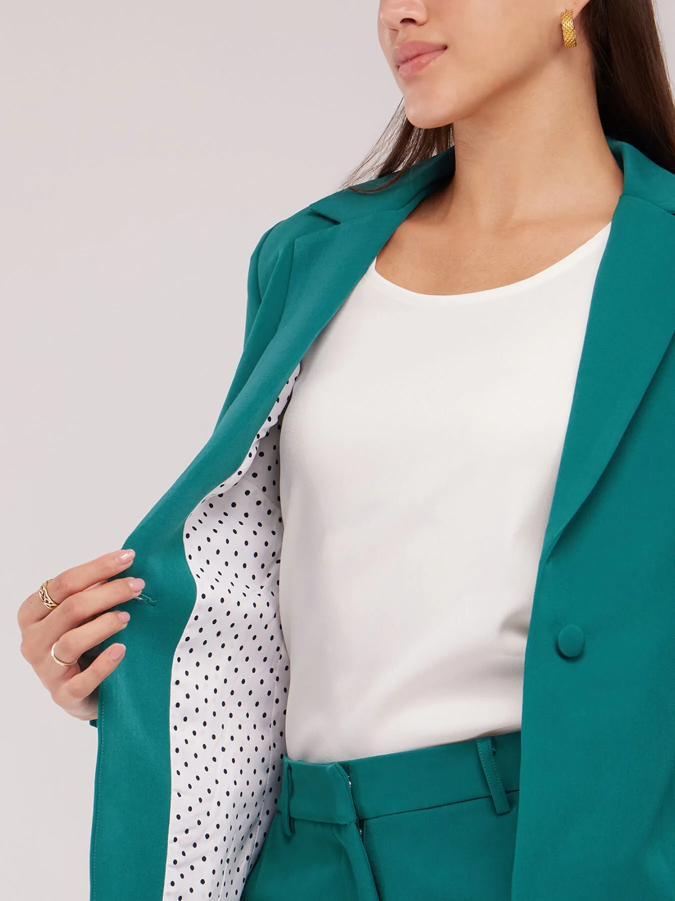 Single Breasted Blazer - Teal