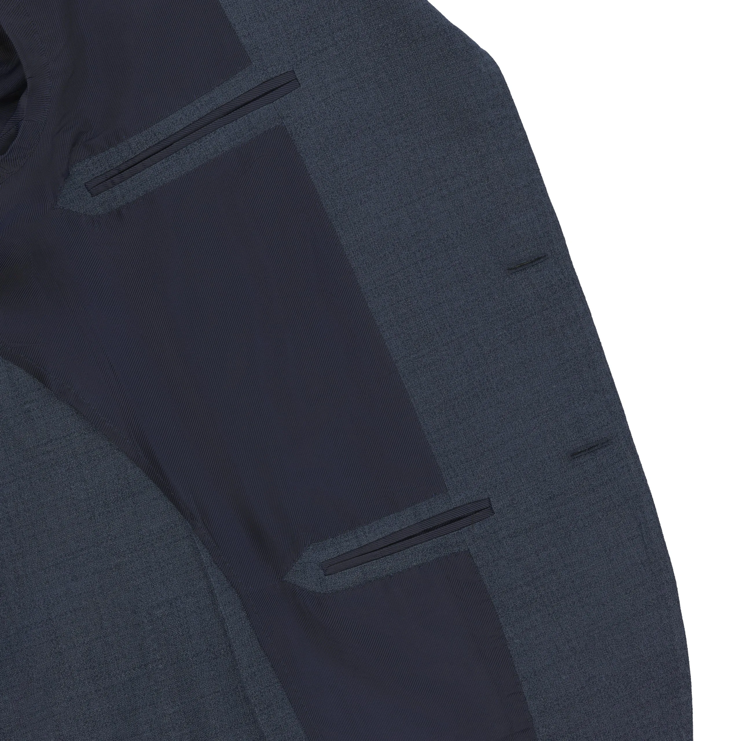 Single-Breasted Viscose-Silk Blend Jacket in Denim Blue