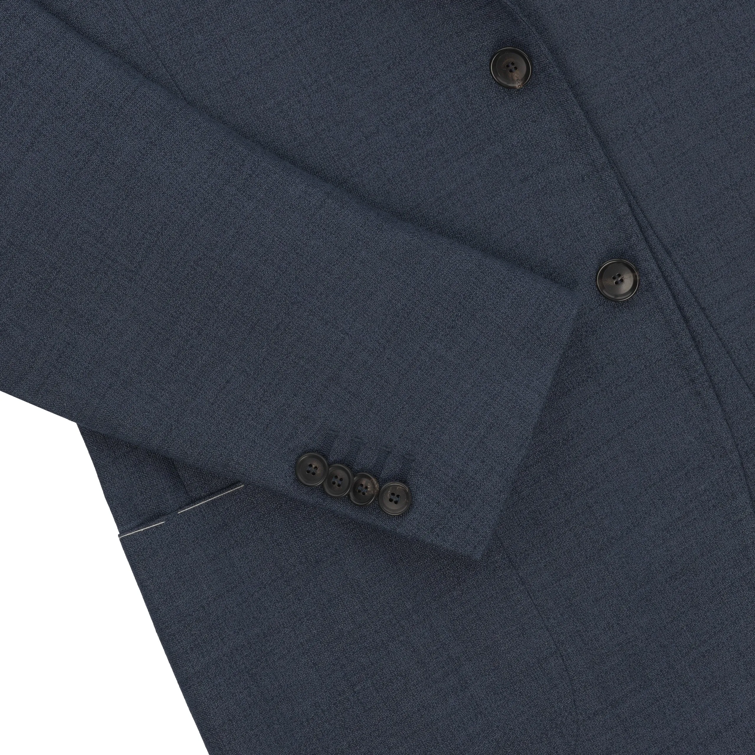 Single-Breasted Viscose-Silk Blend Jacket in Denim Blue