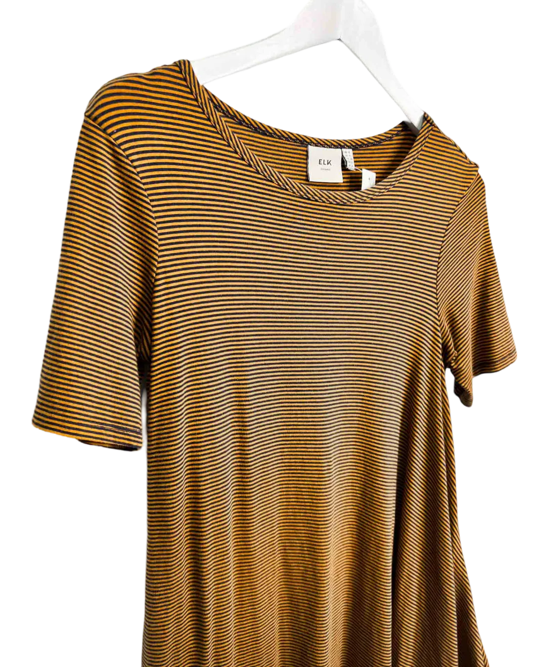 Size 6 | Elk Brown and Black Stripe Jersey Maxi Dress