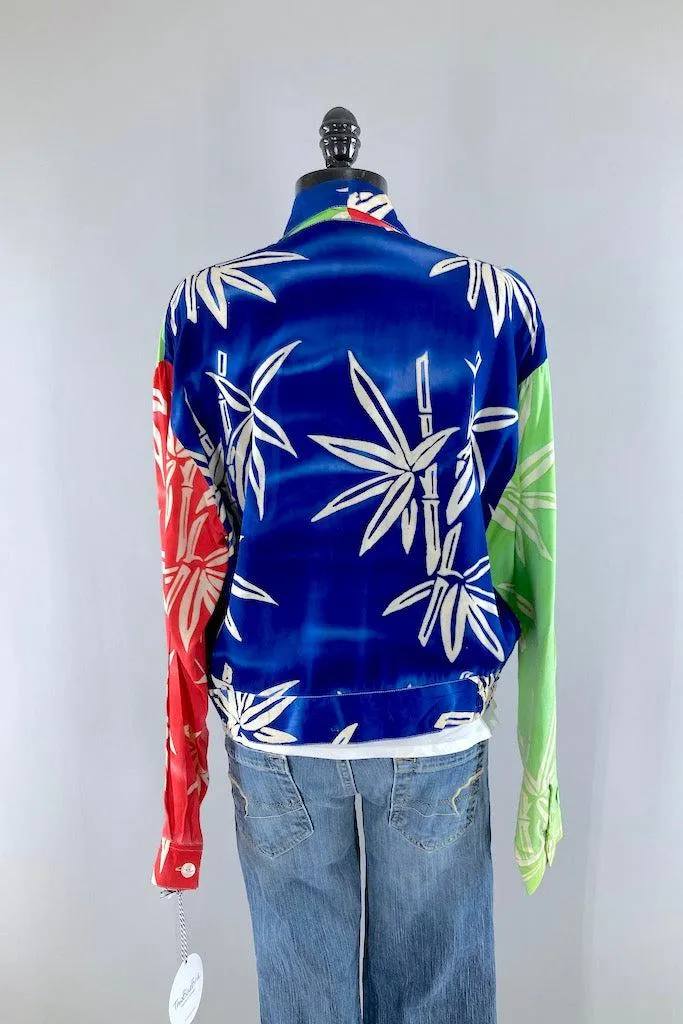 Vintage Beaded Batik Floral Jacket